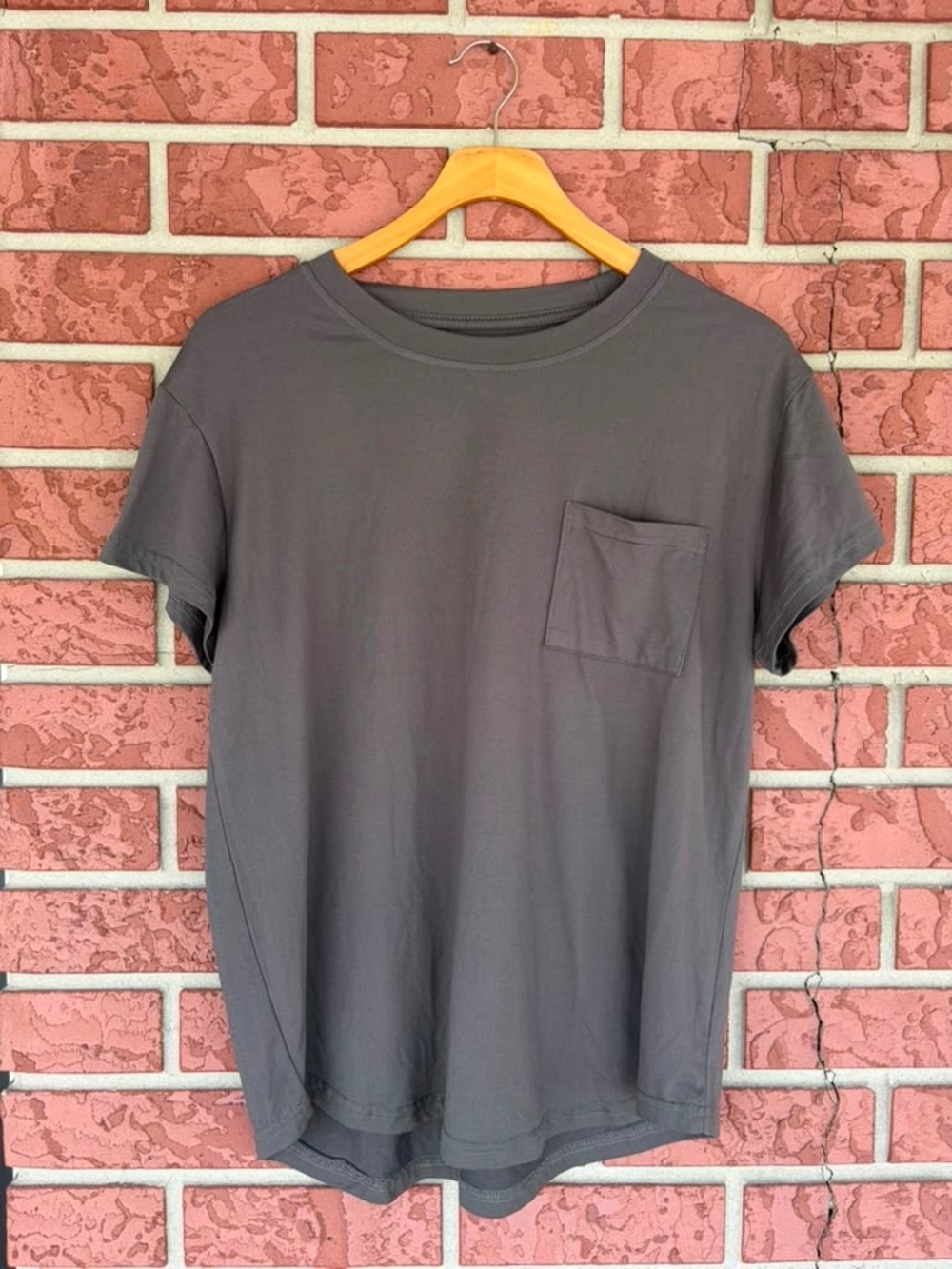 Gray Pocket Tee - Classic Crew Neck Shirt